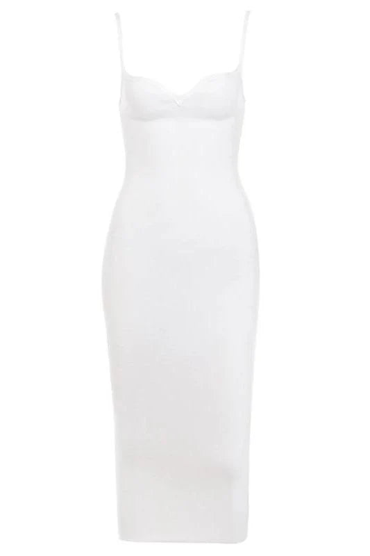 Blanche Bandage Midi Dress White Pearl