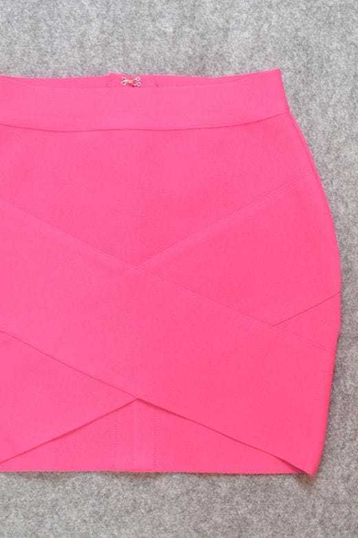 Jay High Waist Bandage Mini Skirt Hot Pink