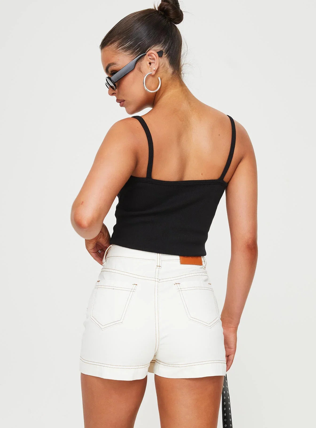 Katlynne Denim Mini Skort White