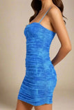 Cassie Bodycon Wrap Mini Dress Royal Blue