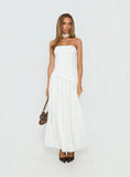 Odela Strapless Drop Waist Maxi Dress White