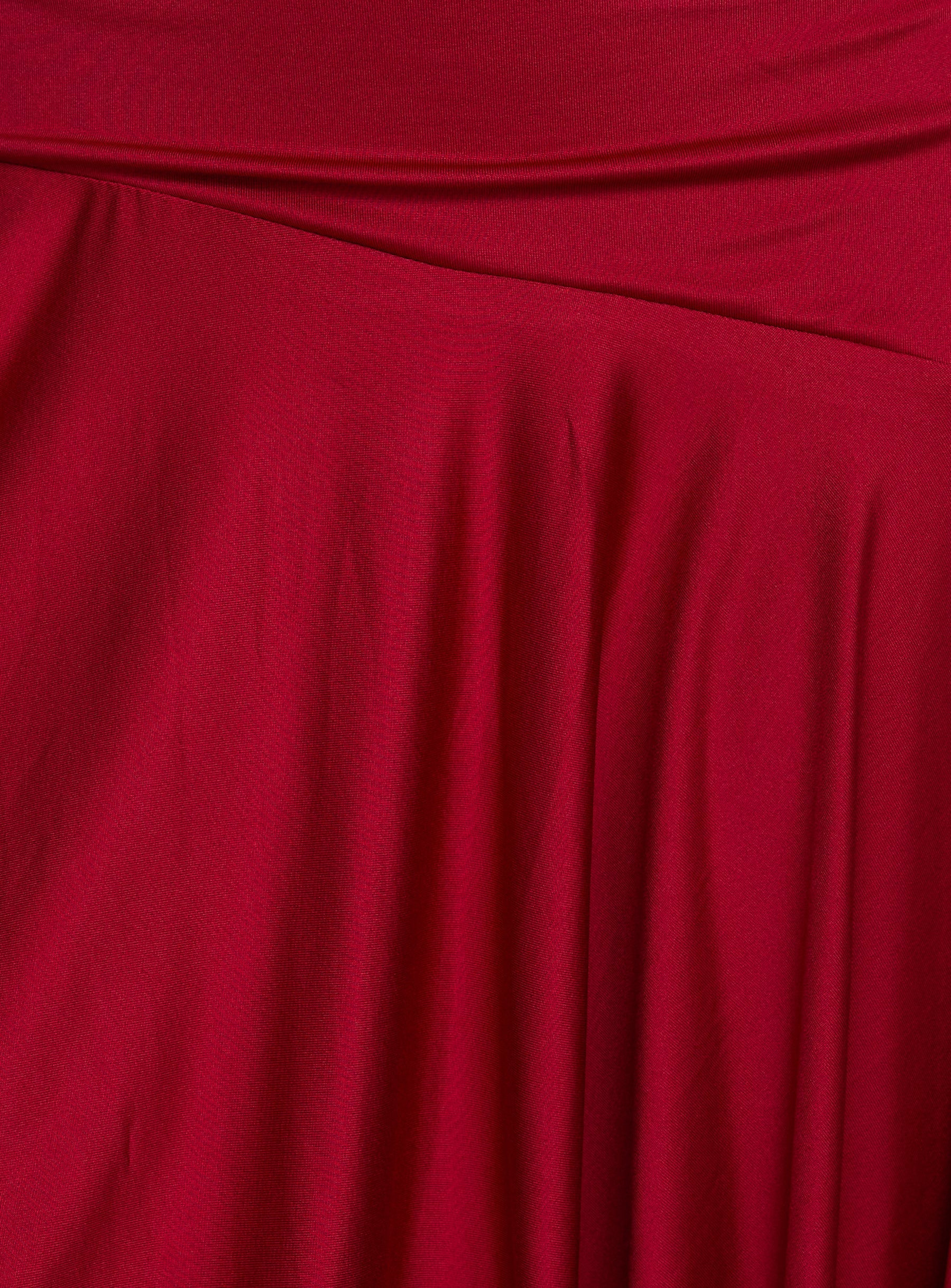 Emara Halter Asymmetrical Midi Dress Red