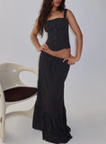 Modern Girl Maxi Skirt Black / Polka Dot