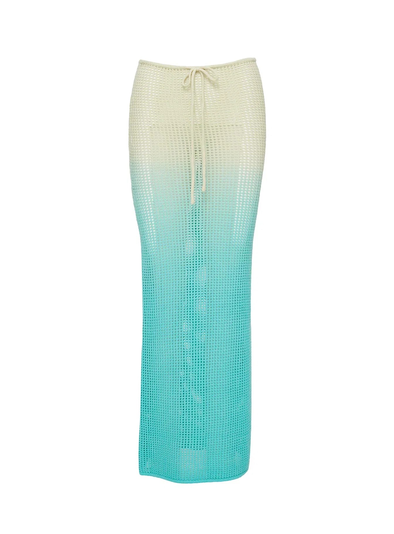 Auralia Knit Maxi Skirt Blue Cream