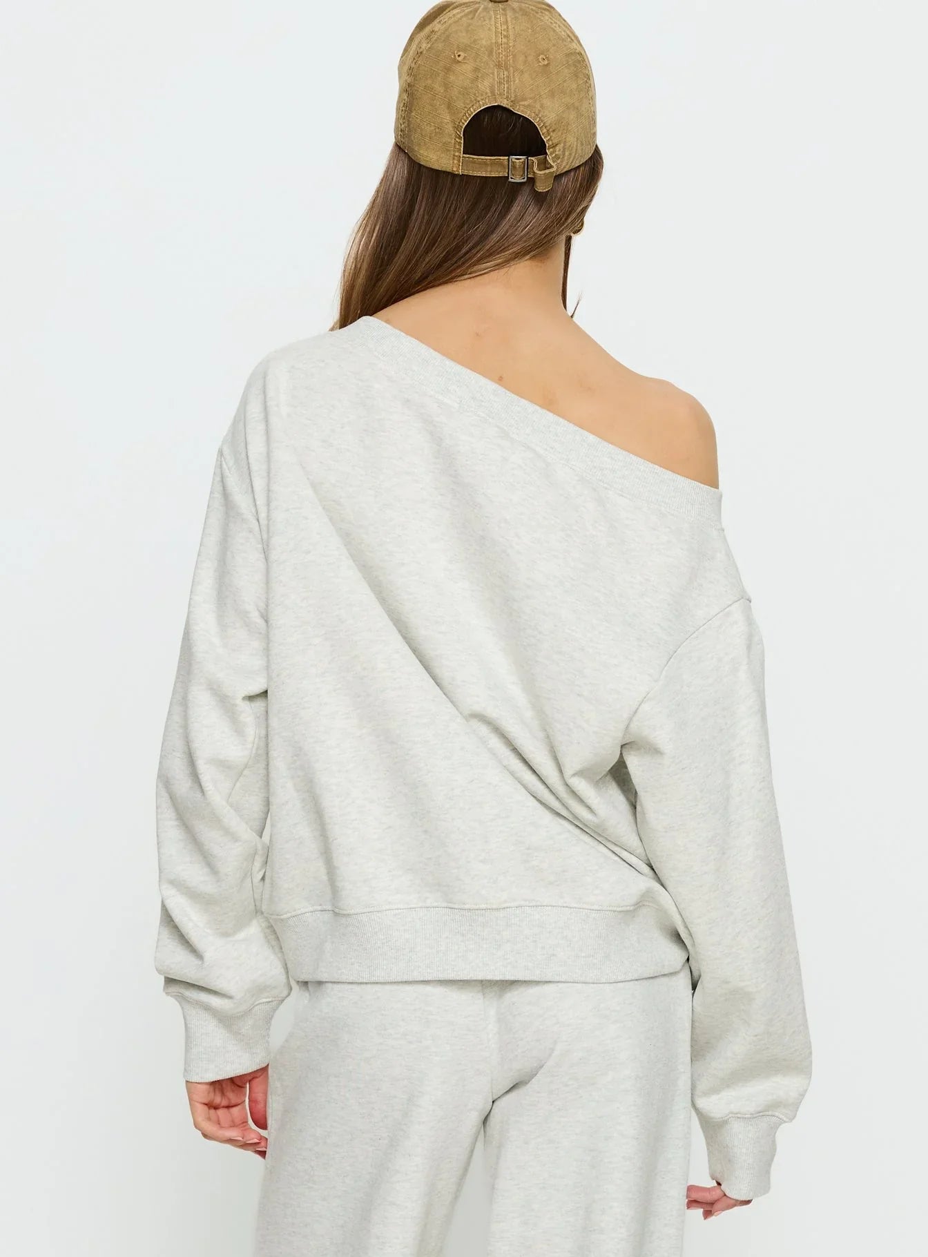 Wellness Off the Shoulder Jumper Grey Marle