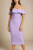 Billie Bandage Midi Dress Violet Purple
