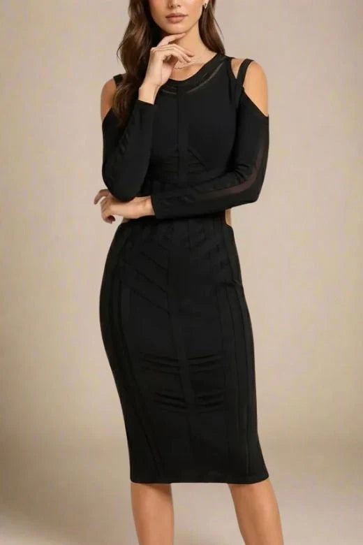 Amelia Long Sleeve Bandage Dress Classic Black
