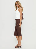Giorgie Belted Capri Pant Chocolate Brown