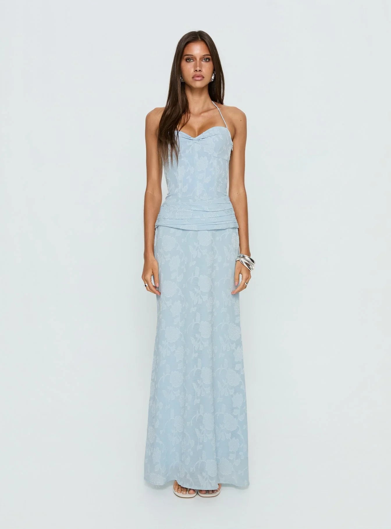 Love from Portofino Corset Maxi Dress Blue