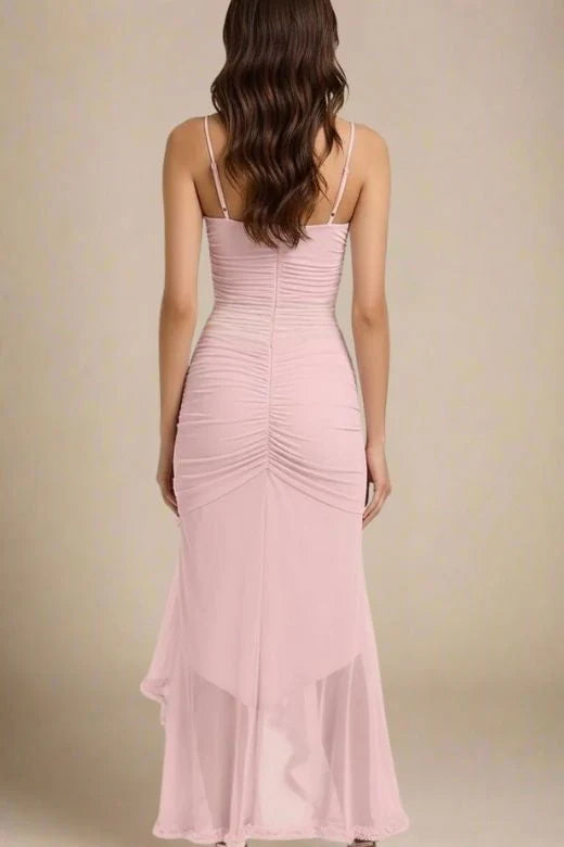 Noah Bodycon Wrap Midi Dress Dusty Pink