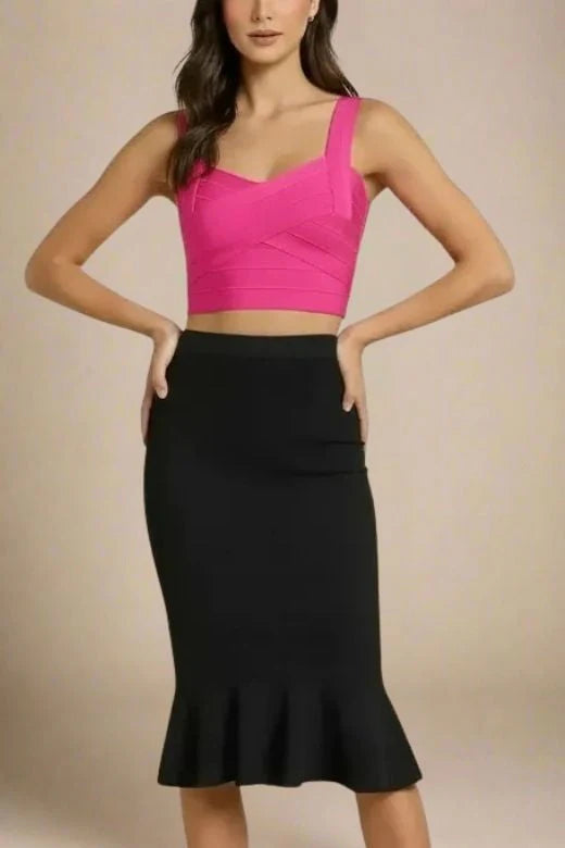 Jay Bandage Crop Top Hot Pink