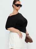 Ashlinn Off Shoulder Drapey Top Black Curve