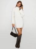 Sonelle Long Sleeve Knit Mini Dress White