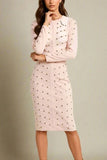 Rosa Long Sleeve Bodycon Dress Cream