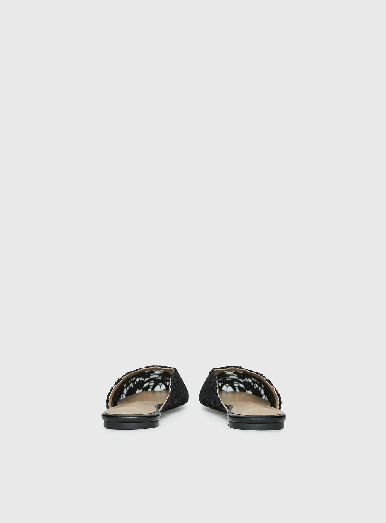 Gretta Lace Slip On Flats Black