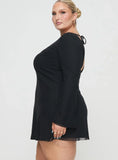 Lukea Long Sleeve Mini Dress Black Curve