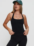 Layup Active Longline Cross Back Top Black