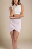Jay High Waist Bandage Mini Skirt Cream