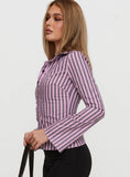 You Hear Me Long Sleeve Top Pink Stripe