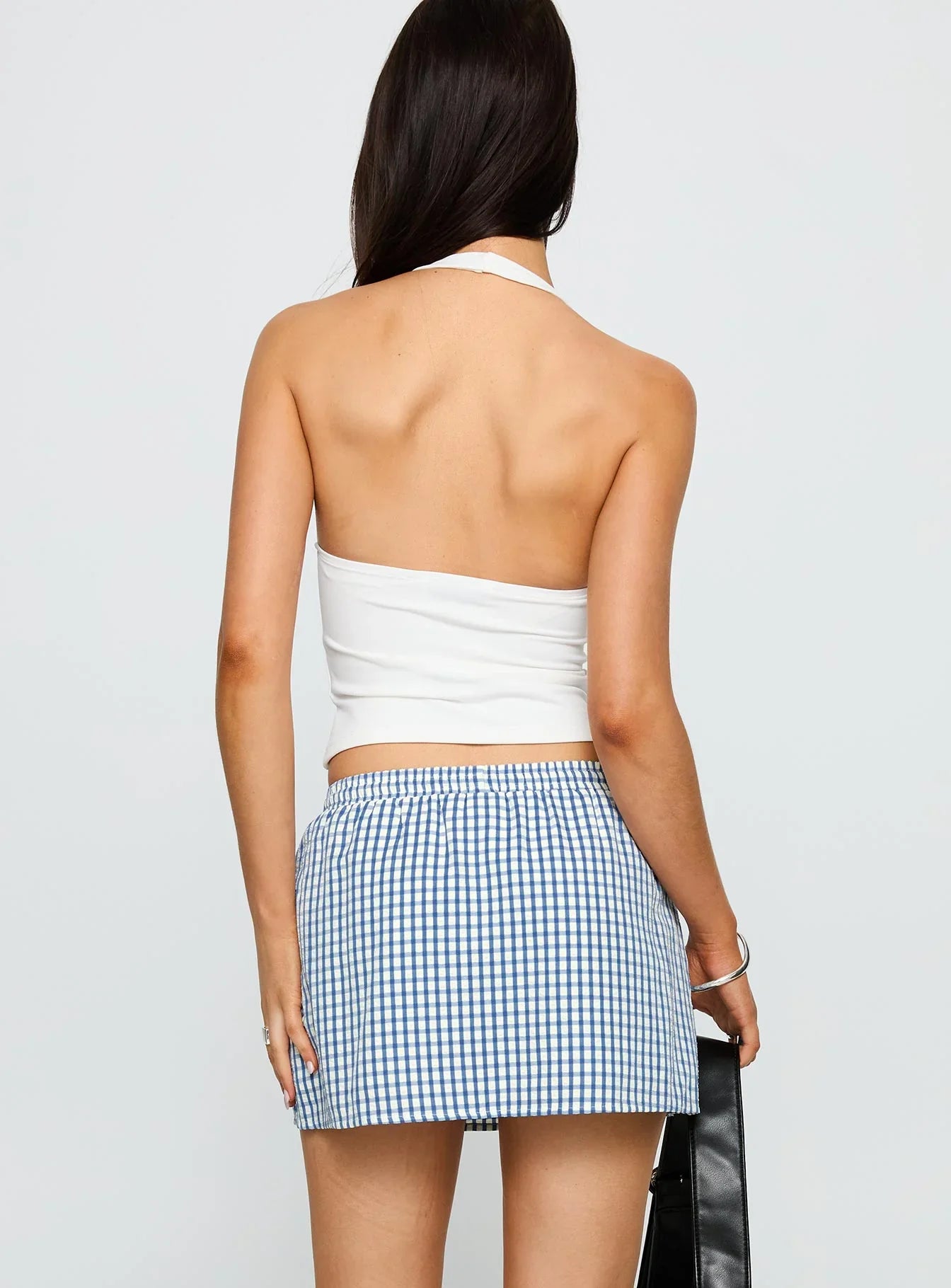 My Way Skort Blue Gingham
