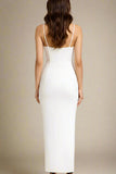 Milan Bandage Midi Dress White Pearl