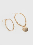Clear Vision Shell Layered Necklace Gold