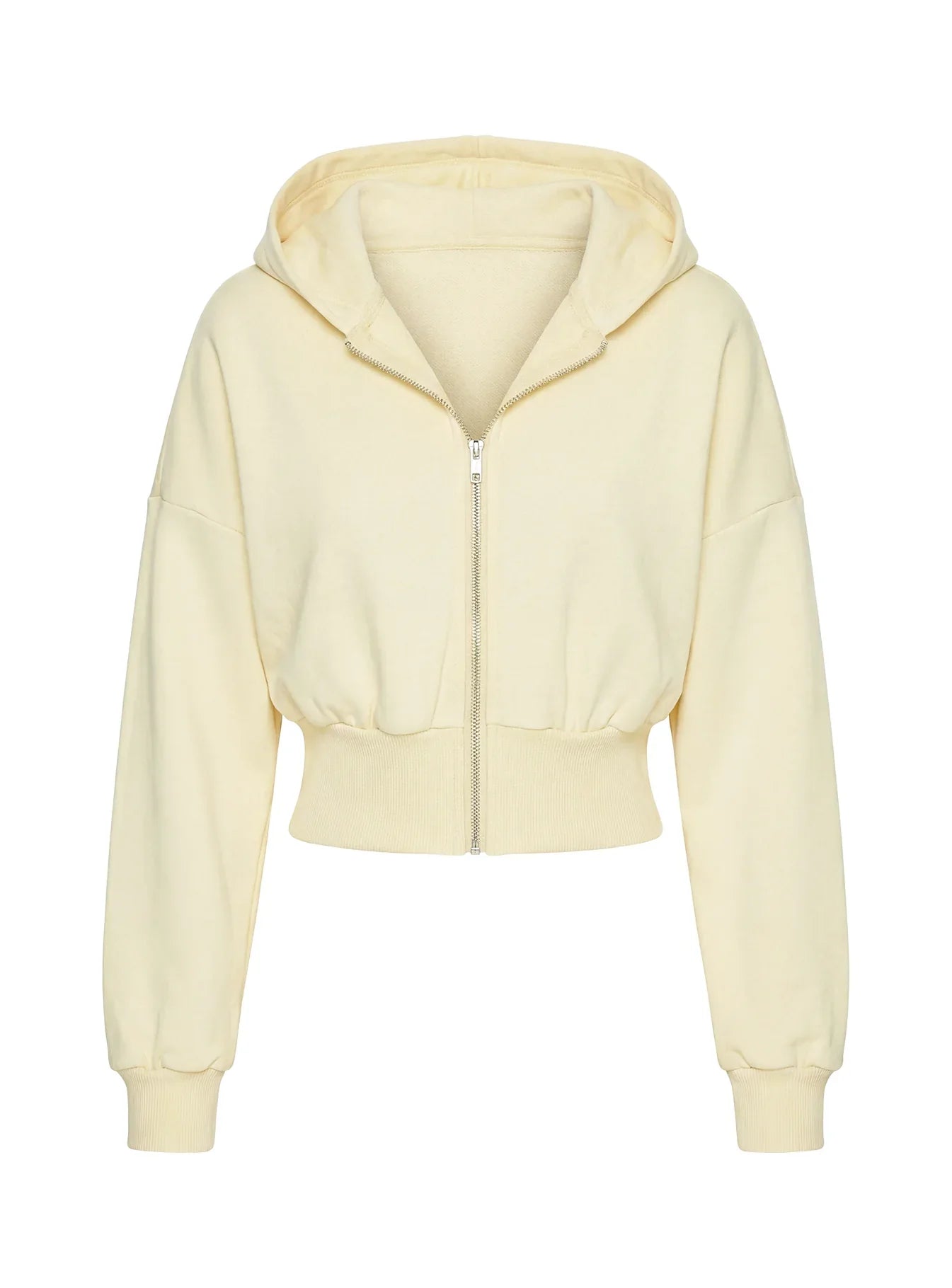 Daytime Cropped Blouson Hoodie Buttercream