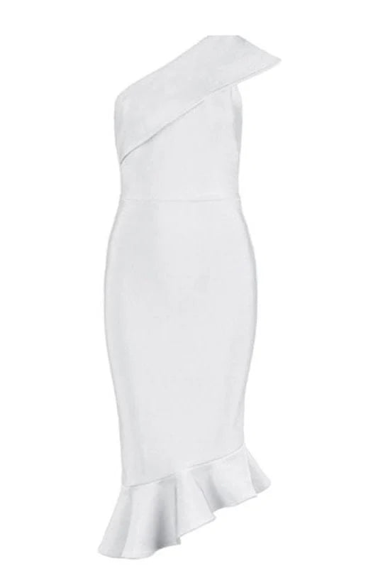 Avery Bandage Dress White Pearl