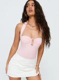 Swaying Buckle Detail Bodysuit Pink