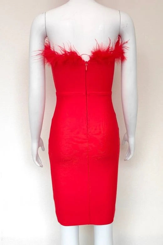 Erin Bandage Dress Lipstick Red