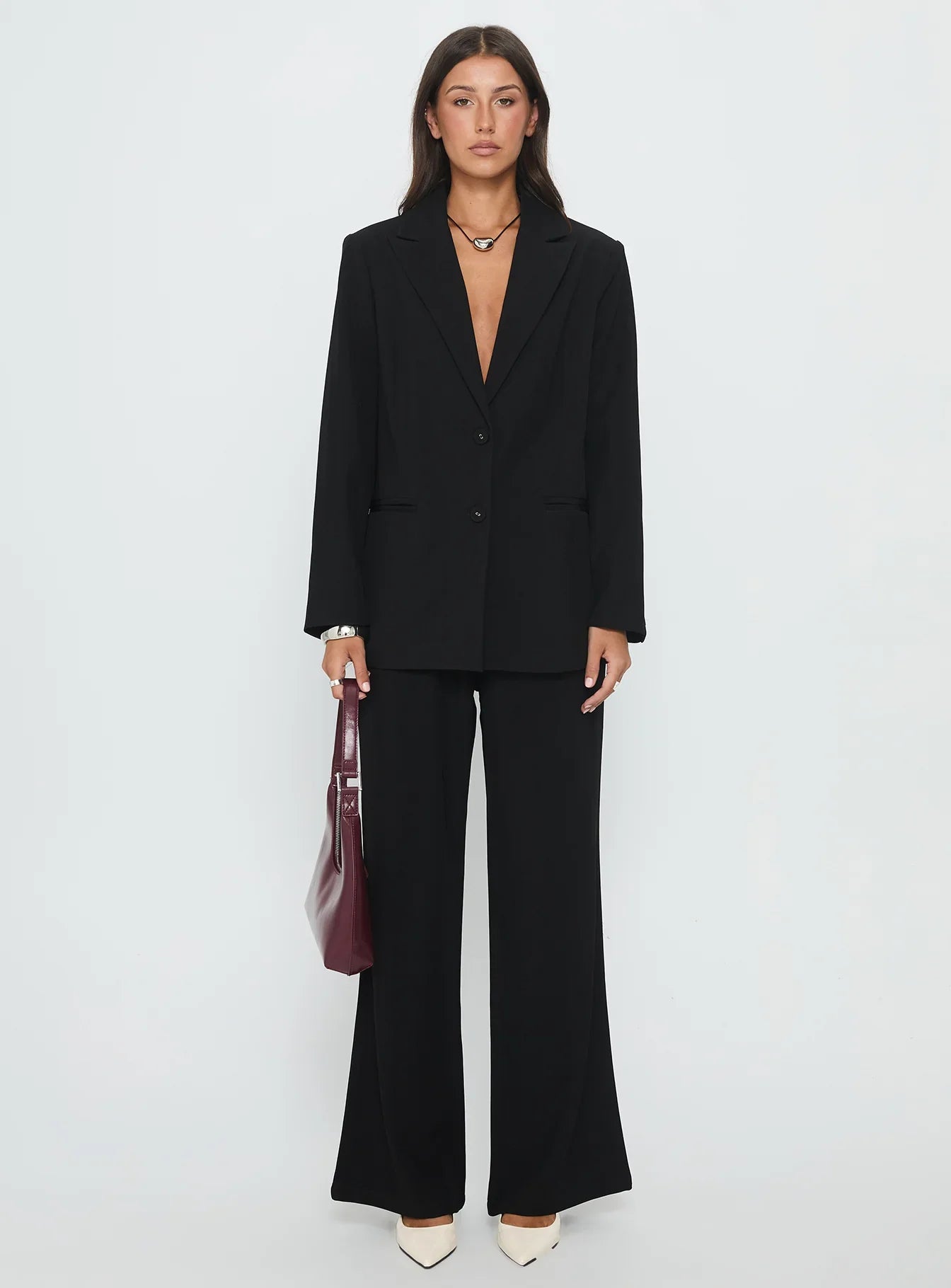 Crowd Pleaser Oversized Blazer Black