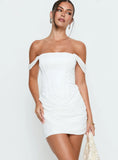 Joslyne Off Shoulder Corset Mini Dress White
