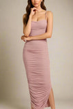 Zoe Bodycon Wrap Maxi Dress Tan Brown Sale