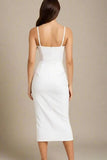 Blanche Bandage Midi Dress White Pearl