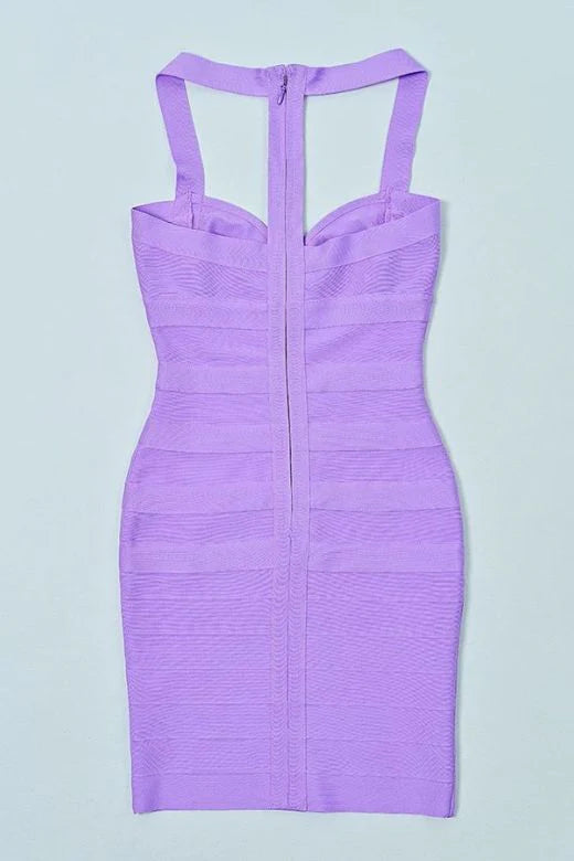 Madison Bandage Mini Dress Violet Purple