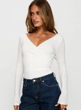 Right Here Cross Detail Bodysuit White