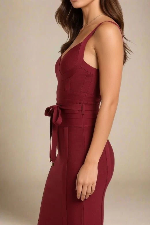Bek Bandage Dress Red Wine