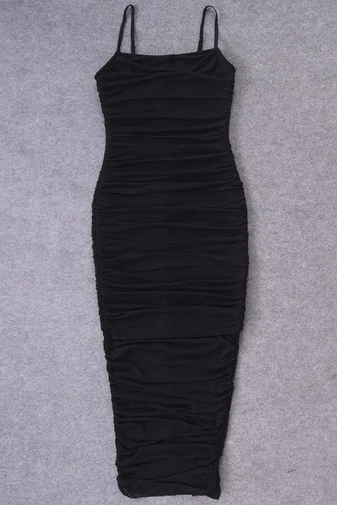Zoe Bodycon Wrap Maxi Dress Classic Black