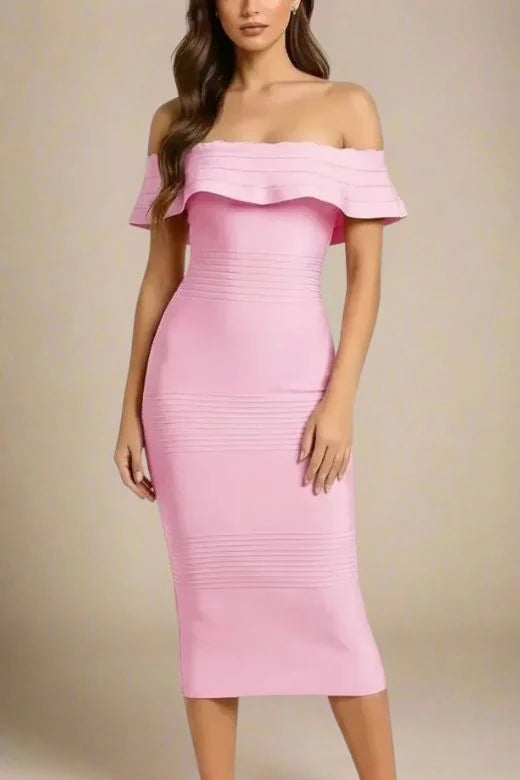 Billie Bandage Midi Dress Dusty Pink