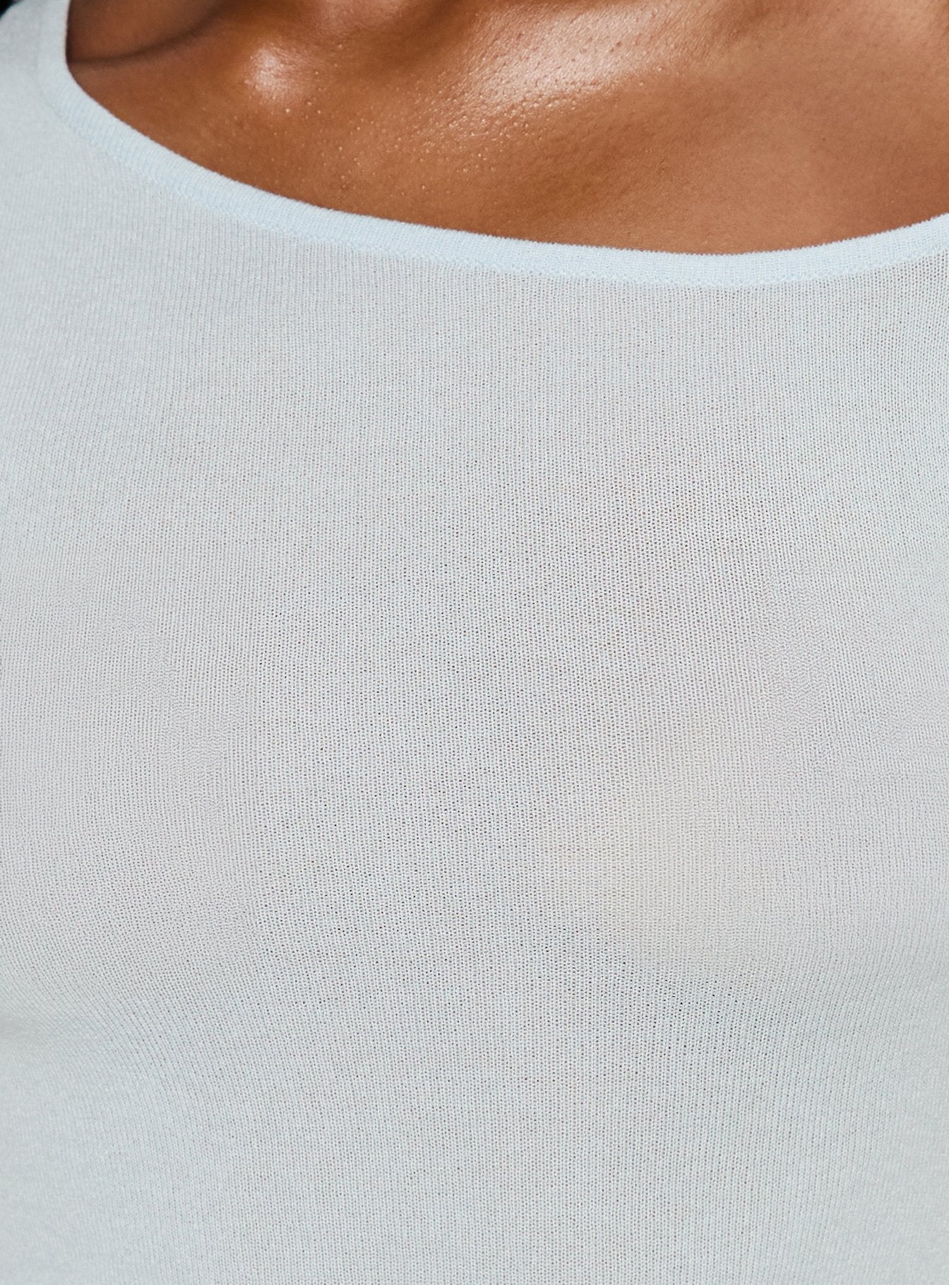 Kastor One Shoulder Short Sleeve Top Pale Blue