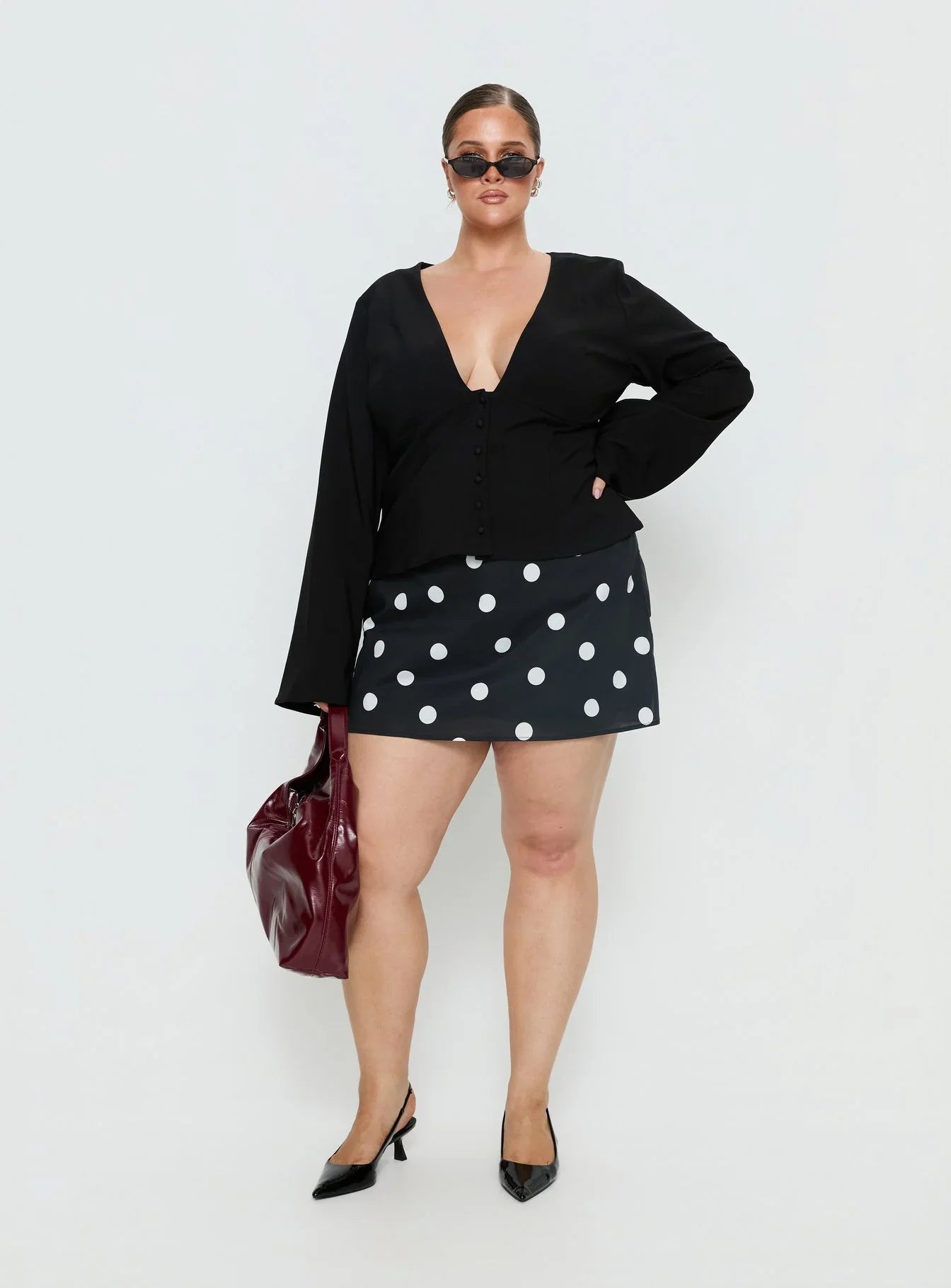 Serefina Long Sleeve Top Black Curve