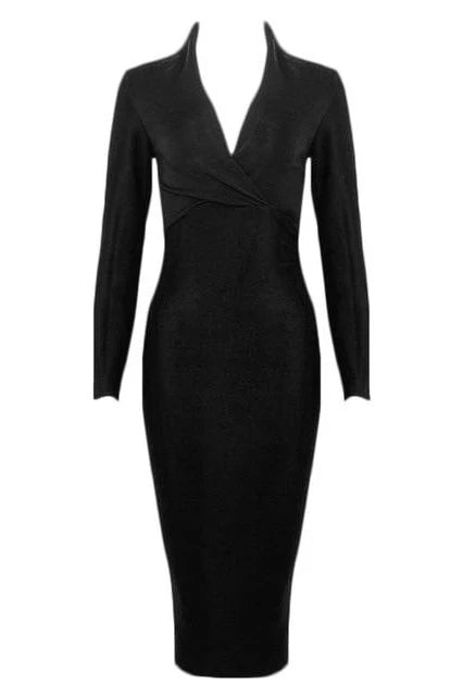 Blaire Long Sleeve Bandage Dress Classic Black