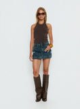 Gazelle Distressed Denim Skort Vintage Blue Wash