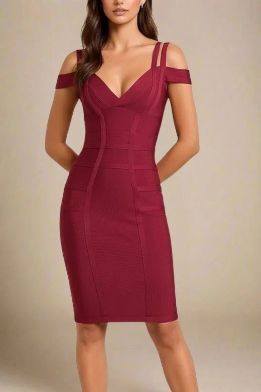 Sia Bandage Dress Red Wine