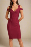 Sia Bandage Dress Red Wine