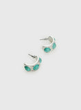 Endellion Hoop Earrings Silver Turqouise