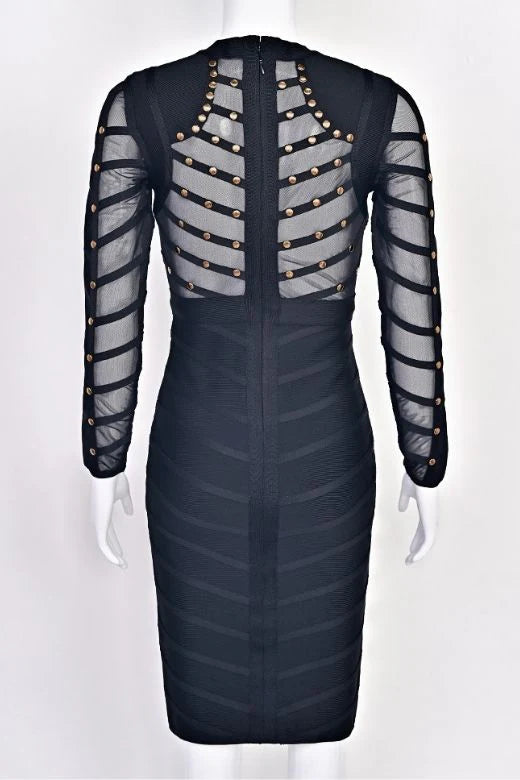 Rosa Long Sleeve Bodycon Dress Classic Black