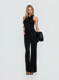 Katiana High Neck Cowl Top Black