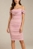Zia Bodycon Wrap Midi Dress Dusty Pink Sale