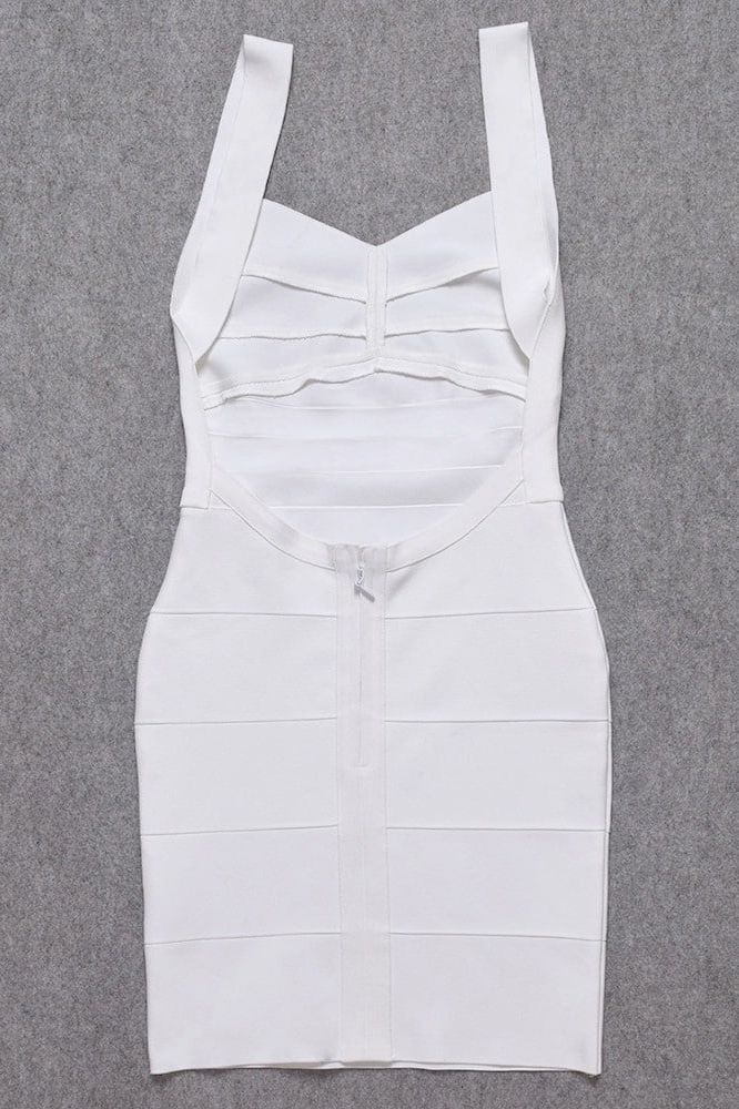 Maya Bandage Mini Dress White Pearl